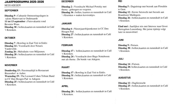 Neos Jaarprogramma 2025 2026