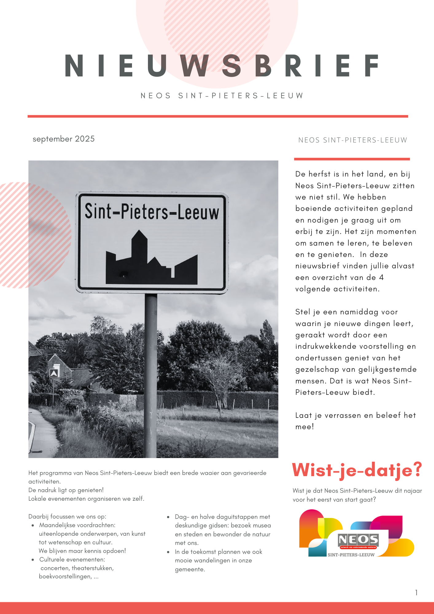 Neos SPL Nieuwsbrief September 2025