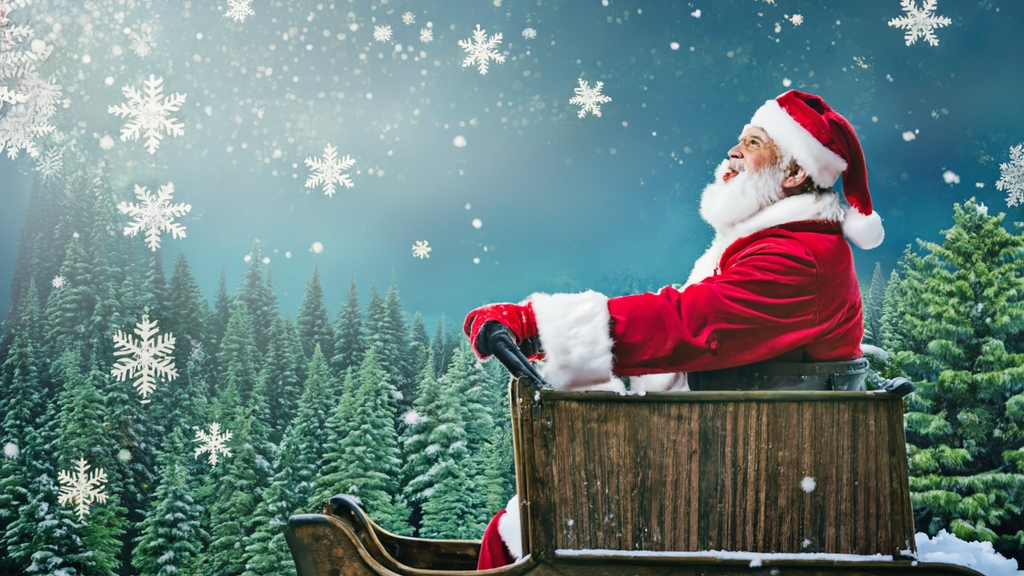 Joyful Santa In Sleigh 0410 5702993