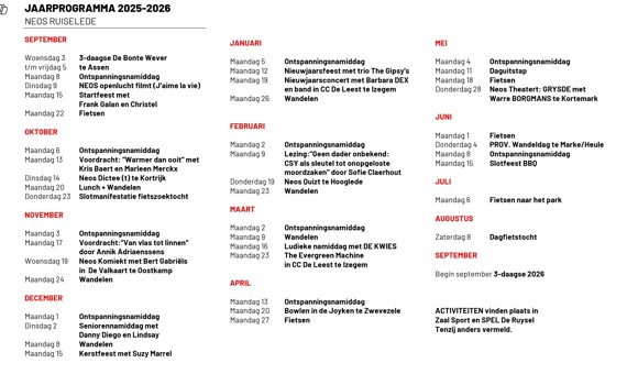 Jaarprogramma 2025-2026